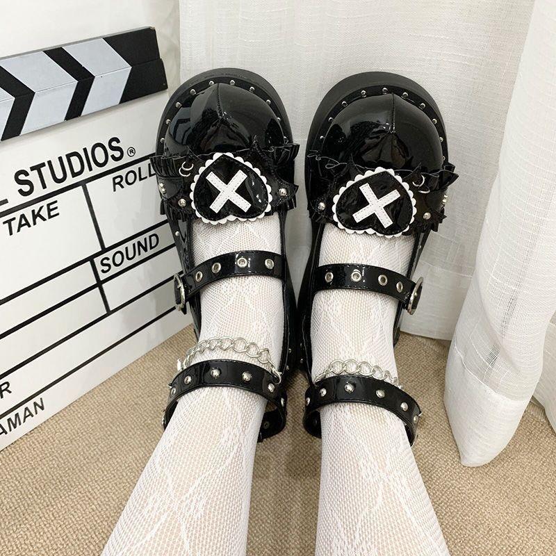 Sweet little leather shoes Mary Jane shoes 2025 muffin subculture Lolita platform lolita Japanese heightening single shoes