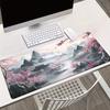 Japanese Style Oil Painting Cherry Blossoms Minimalist Oversized Mouse Pad  Suitable for Gaming and Office Desks