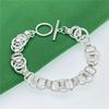 Andara925 Sterling Silver Bracelet Fashion Hoop Bracelet Women Engagement Jewelry Gift