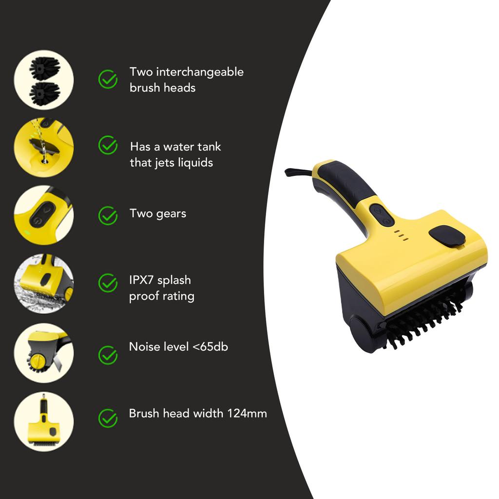 Electric Grill Brush Multi Functional Cordless Rechargeable Electric Grill Cleaning Scrub for Barbecue Grill Kitchen Tiles