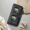 Funny Chameleon Print Long Wallet Casual Daily PU Leather Purse Card Holder For Women Men