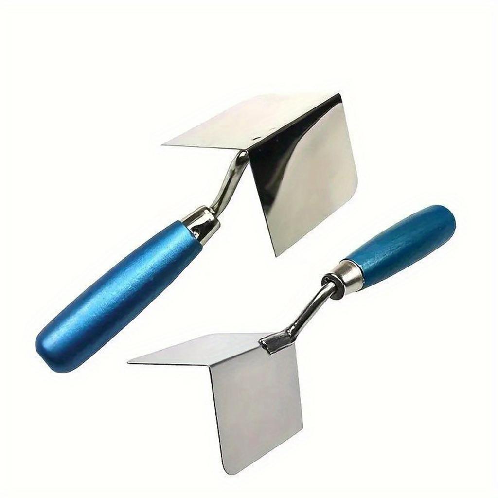Corner Set - Internal and External Angle Trowels for Wall Corners, Wood Handle, 2 Pack