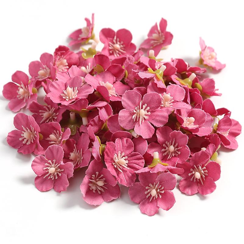 50/100Pcs Mini Artificial Flower Head Cherry Blossom Petals for Home Decortion Mother's Day DIY Garden Party Bride Wedding Decor