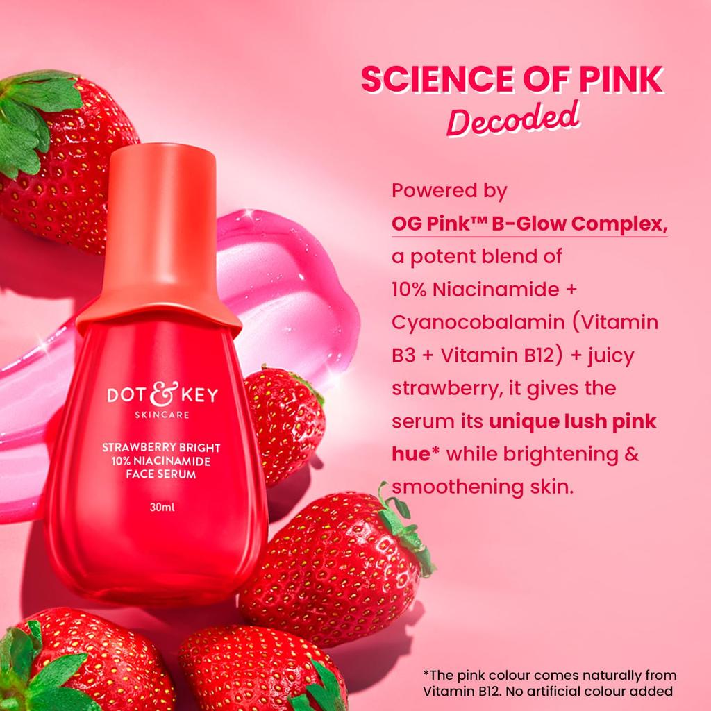 DOT & Key 10% Niacinamide + Strawberry Face Serum,30ml Each (Pack of 2)