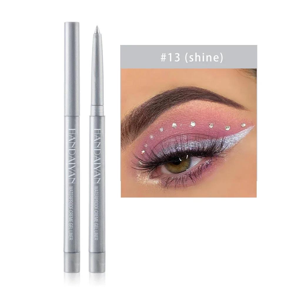 HANDAIYAN Matte Colorful Eye Liner Pen Cream Lasting Eyeliner Gel Pencils Option Easy To Wear Cosmetics White Yellow Blue Purple