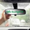 Sada 4ks nálepek na zpětná zrcátka Hello Beautiful Letters Self Afirmace Reflexní růžové vinylové samolepky na auto pro ženy