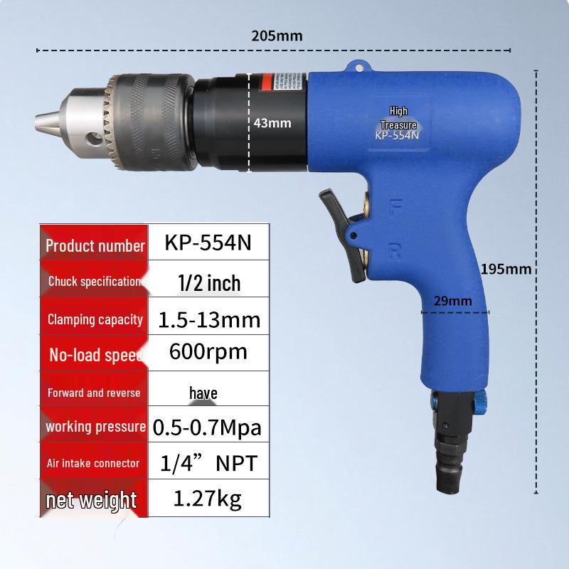 Gaobao Pneumatic Drill Gun 3/8" & 1/2" with Forward/Reverse Rotation for Wood Tapping