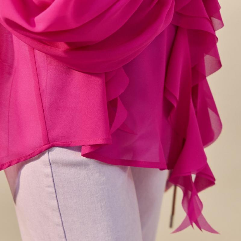 Maxza Volume Ruffle Sheer Blouse Zf04qb002nh