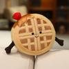 Cute Waffle Plush Doll Stuffed Food Toy with Smiling Face Soft Huggable Plushies Birthday Gift Girl Child