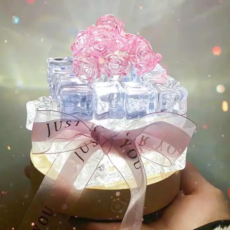 Shixun Pink Rose Ice Cube Night Light