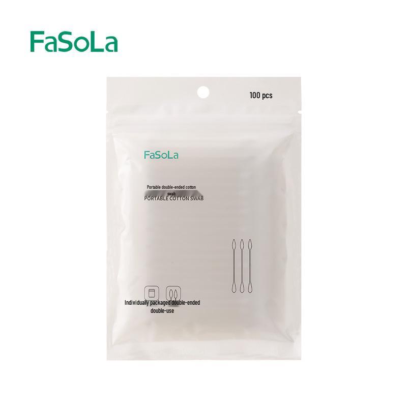 FaSoLa Portable Double-Headed Cotton Swabs: Individually Wrapped Makeup Remover Swabs Approx. 7.6cm