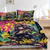 3pcs Vivid Skateboarder Graffiti Art Quilt Cover Set - Soft & Comfortable Polyester Fabric, All-Season Breathable Comforter Set For 1 Quilt Cover