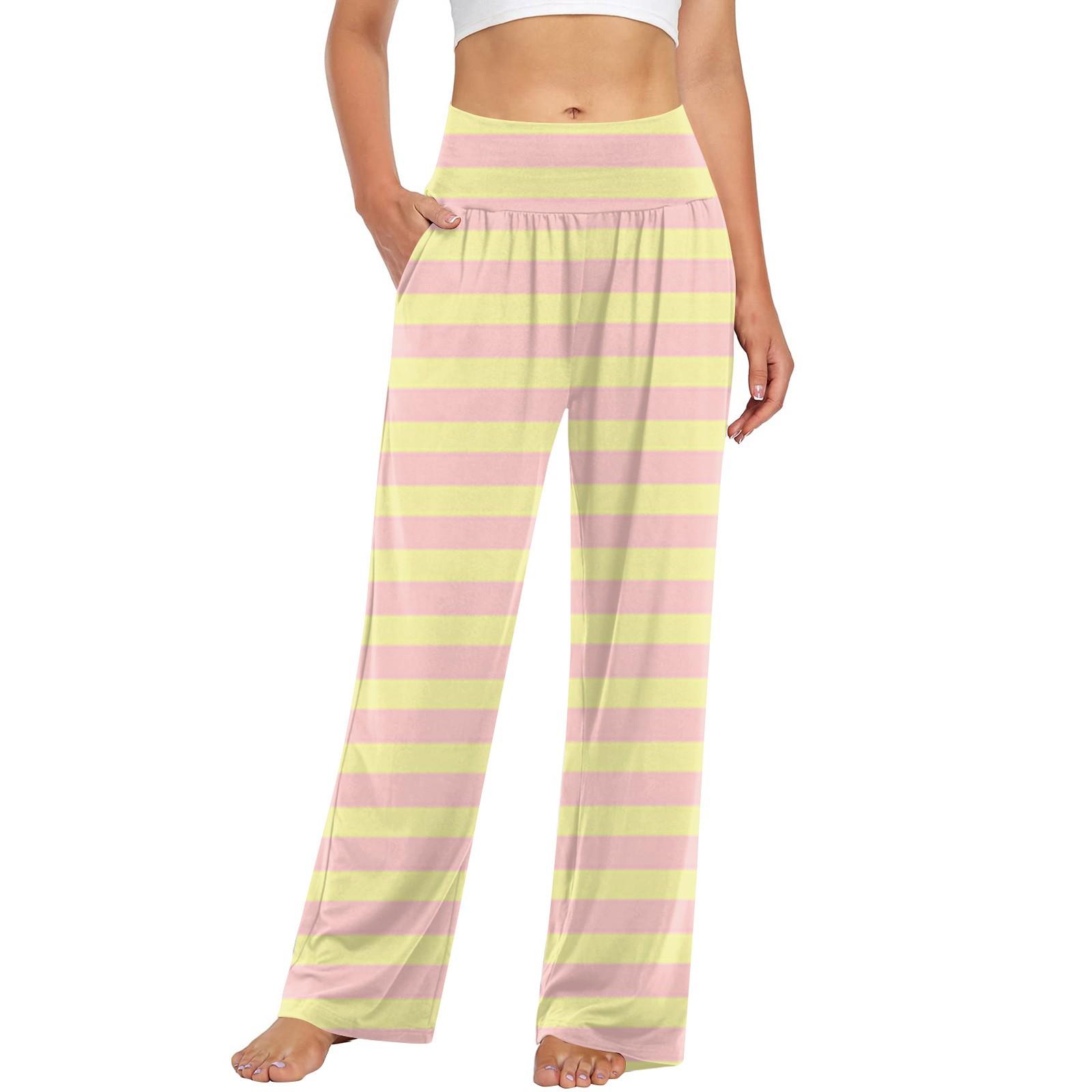 

Женские повседневные модные брюки Повседневные брюки в полоску с принтом M жёлтый