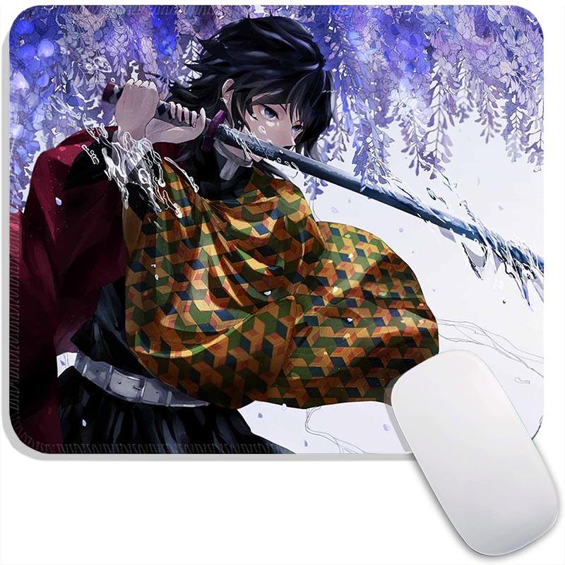 Small Mouse Pad Anime Demon Slayer Gamer Edge Stitched Standard Gaming Mousepad Travel Mouse Mat Non-Slip Office Mousemats