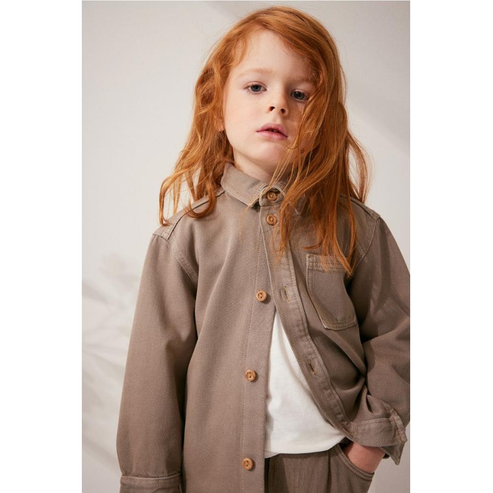 

Джинсовая куртка-рубашка HM бежевая