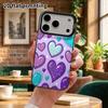 Phone Case: 2D Flat Design, Fits iPhone 18, 17, 16, 15, 14, 13 Pro, Color Silver Protective Case, Couple Style, Heart Pattern, Christmas and Halloween