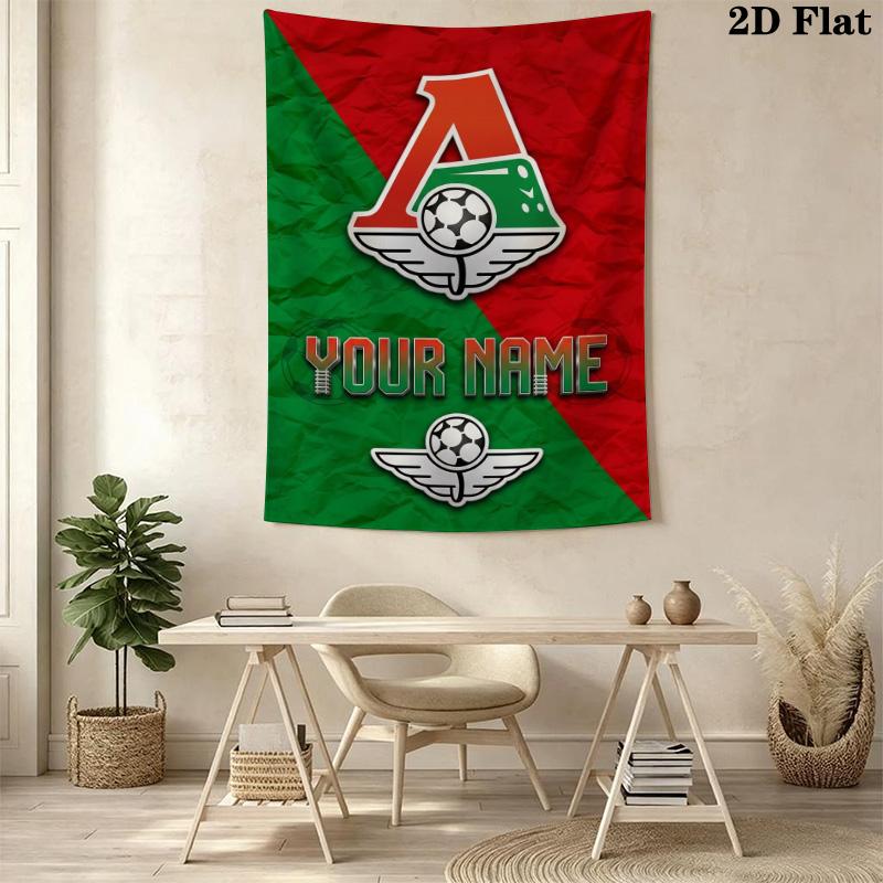 Name Custom FC Lokomotiv Moscow Wall Tapestry Aesthetic Wall Hanging Printed Fabric Blanket Decorative Tapestries for Bedroom Living Room Home Decor