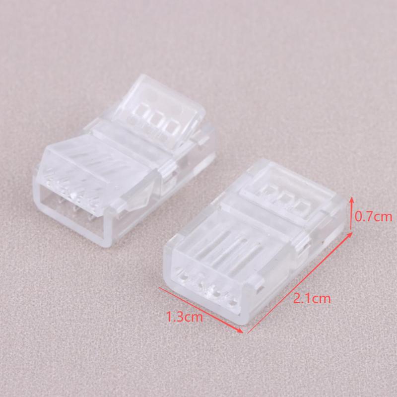 5/10/15Pcs 4Pin Solderless Rgb Led Strip Connectors 10Mm Quick Adapters For 5050 Multi-Color Track Lighting