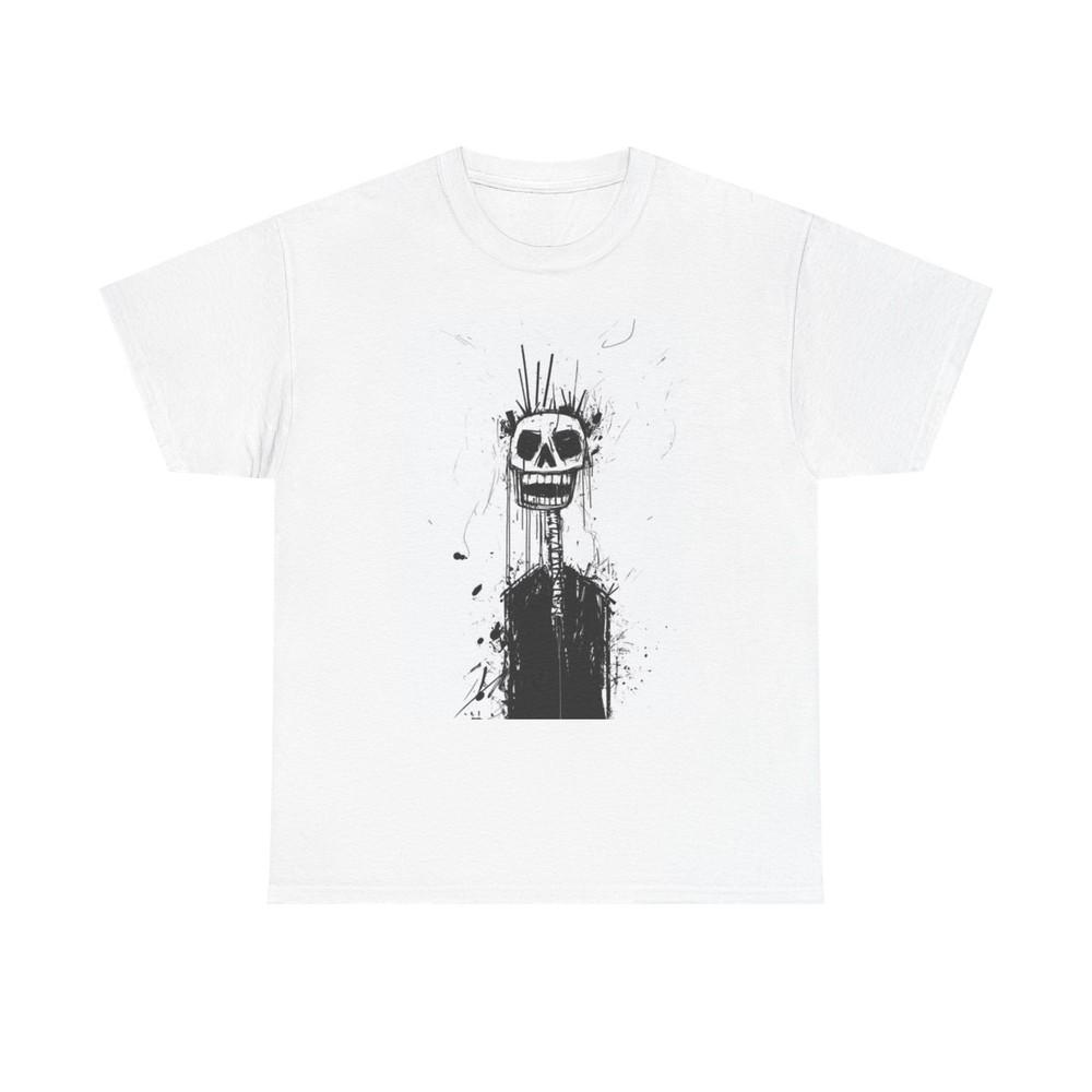 Тревожный Череп Арт Футболка Ретро Забавный Постер Унисекс Тяжелый Хлопок M