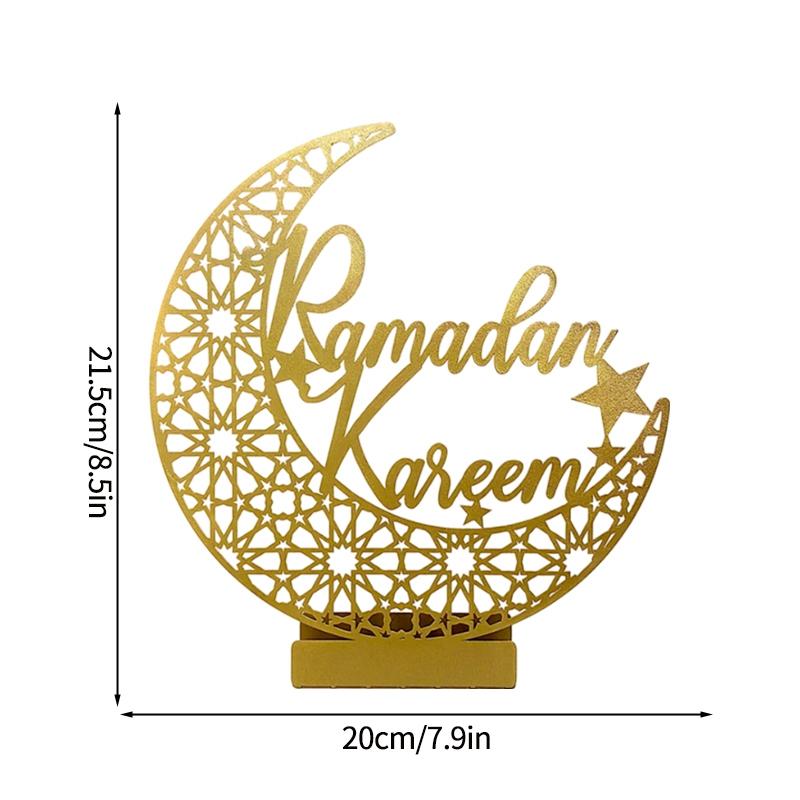 Acrylic Ramadan Ornament Eid Mubarak Moon Star Castle Shape Crafts Islamic Muslim Diy Decoration Supplies Party Gift