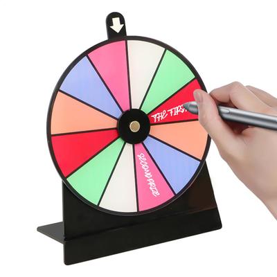 Prize Wheel Dry Erase Spin Wheel Spinner Game Color Roulette Wheel Heavy Duty Editable Spin Wheel ForPrizes Tabletop Prize Wheel