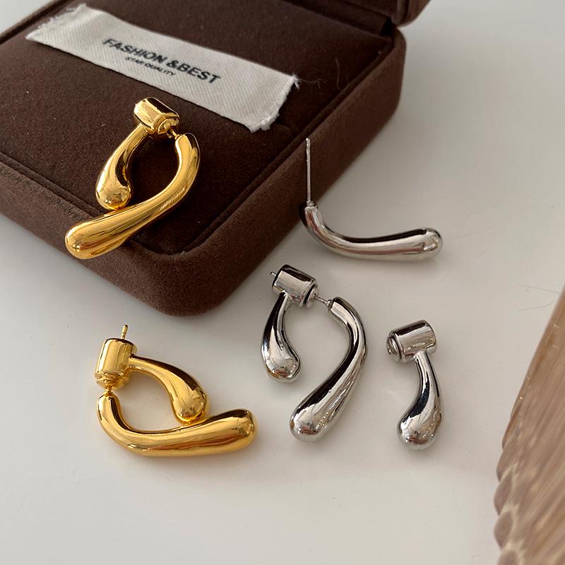 

Teardrop Stud Earrings: Two-Way Design, High-End Minimalist Style