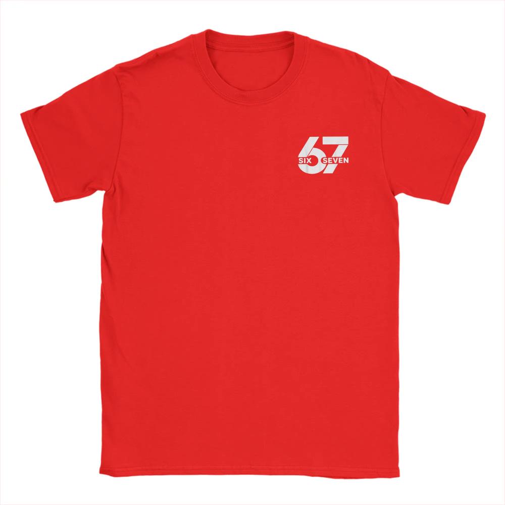 Vintage Six Seven 6 7 Meme TShirts for Unisex Women Crew Neck Cotton T Shirt Short Sleeve Tees Printed Merch