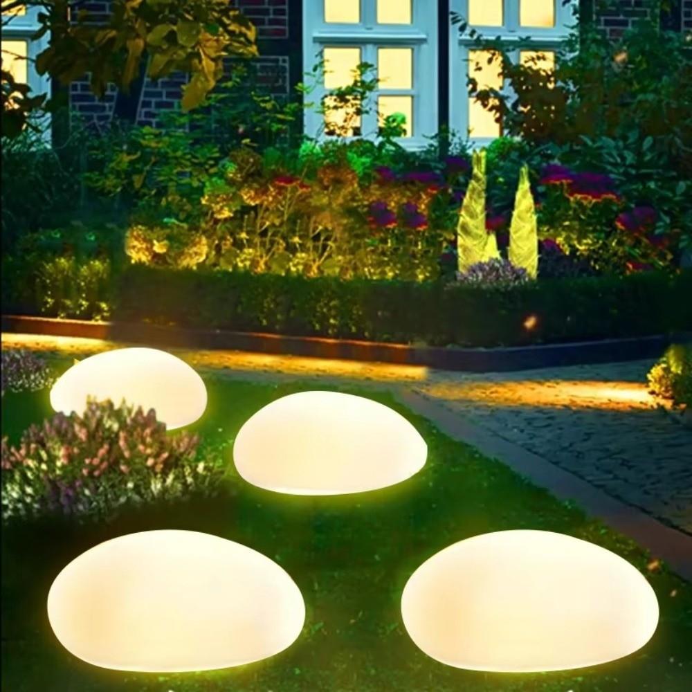LED Frosted Glass Ground Lamp Solar Powered Solar Powered Rock Light Solar Stone Light Yard