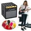 Tragbarer Gitarrenplektrumhalter 3D-gedruckte Plektrum-Aufbewahrungsbox mit Plektrumschlitz Gitarrenkapodaster Stimmgerät Saiten Aufbewahrungskoffer Ständer