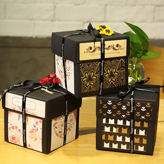 

Взрывная коробка для вечеринки, подарок на день рождения, сделай сам, фотоальбом, юбилейный скрапбук