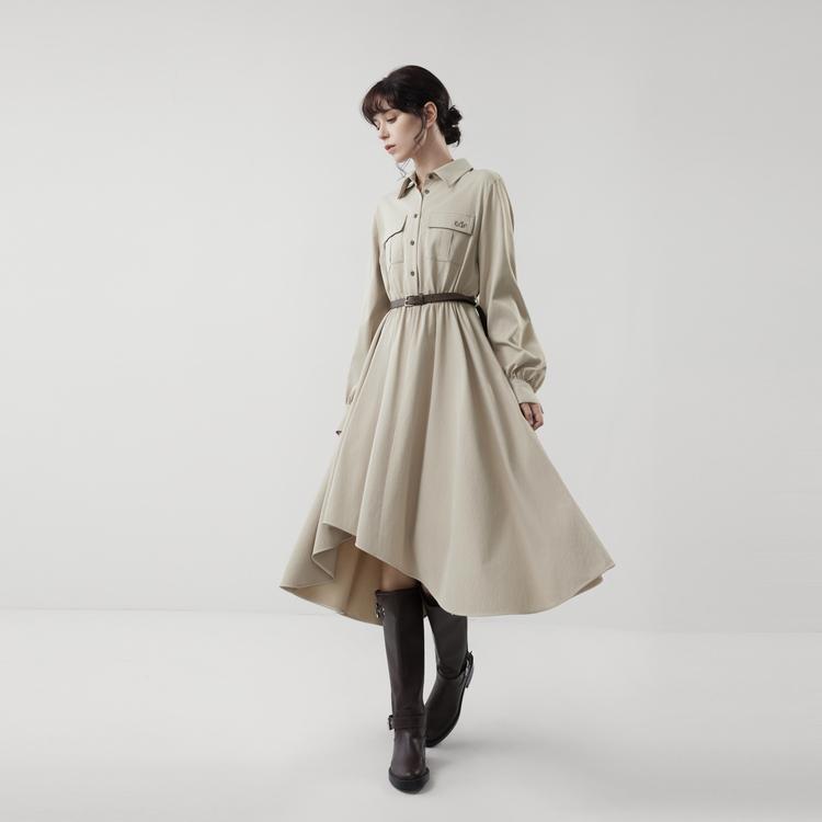 ELLE French Fashion Design Casual Loose Versatile Long Sleeve Dress Women dresses EL52936