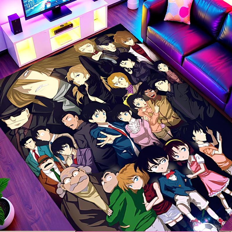 Detective Conan Print Rug, Washable Floor Carpet, For Entryway Dorm Laundry Room Office Study, Home Decor Birthday Christmas Gift