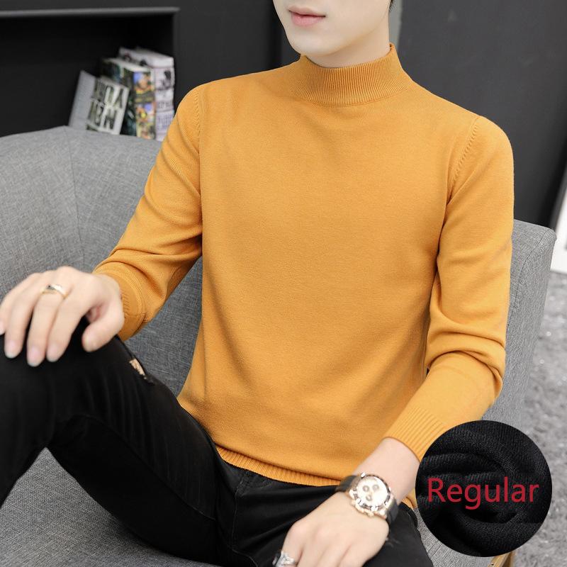 

Элегантный и элегантный мужской свитер с защитой от катышков, высококачественный трикотажный свитер с высоким воротом, облегающий свитер с длинным рукавом, однотонная трендовая мужская одежда M