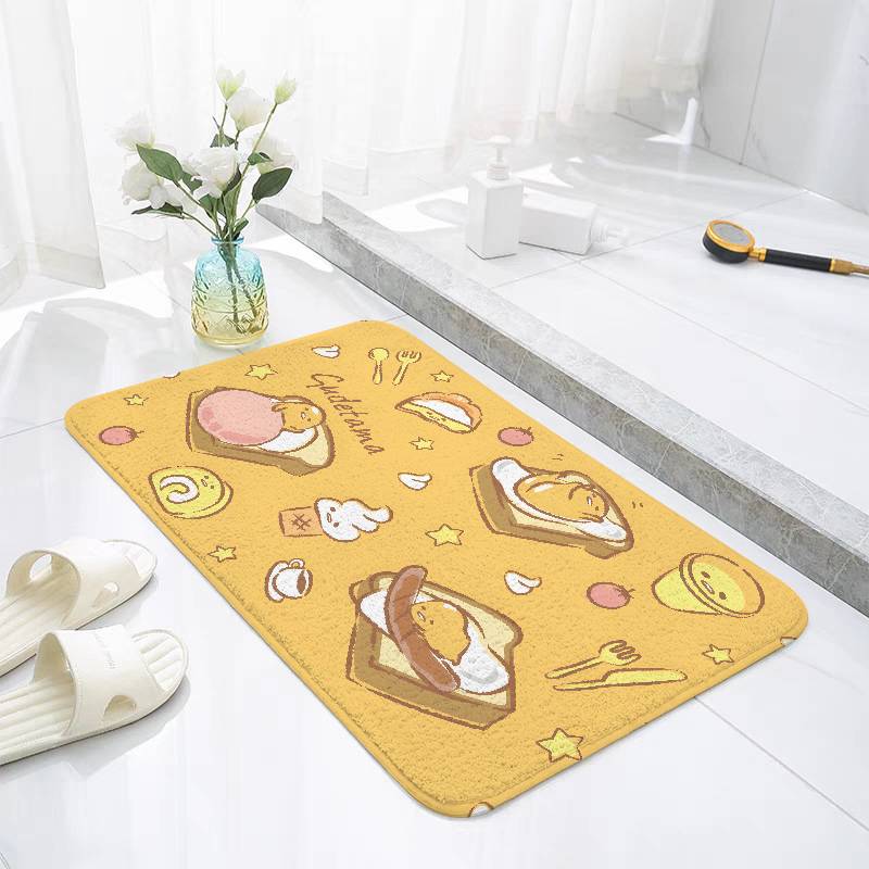 Cute Gudetama Floor Mats Home Laundry Rug Carpet For Living Room Decor Lounge Area Anti-slip Foot Mat Entrance Doormat