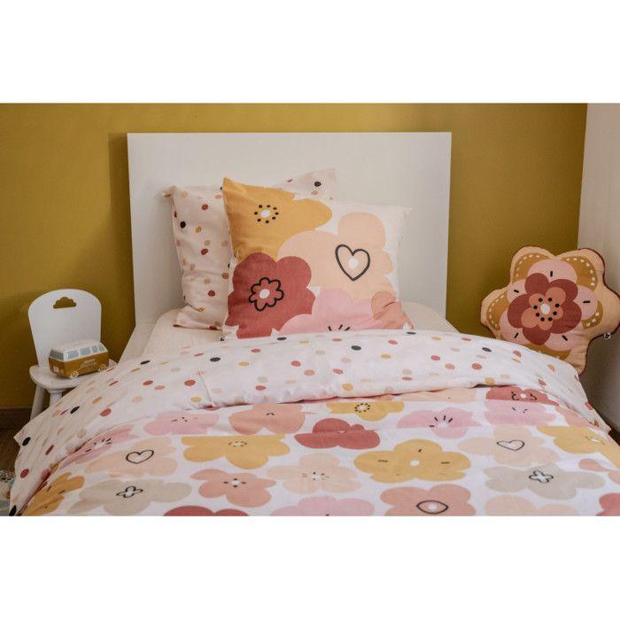 Parure de couette "Barbotine/California//Galaxie/Lola" toutes dimensions Réversible l'Effet Papillon - 140x200 - Rose