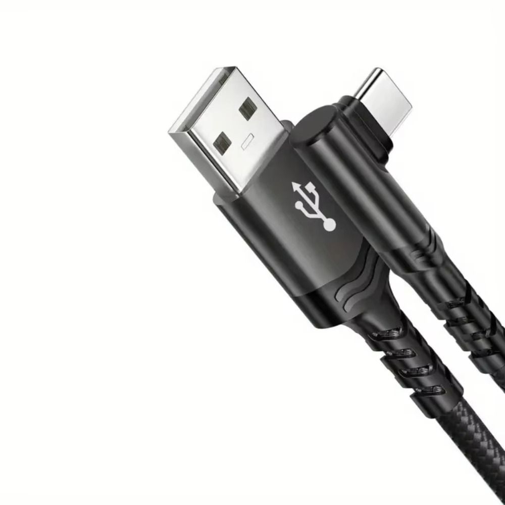 60W Power 90 Degree Elbow Cable 10Gbps Speed Nylon Braided Cable Fast Charging Cable Fast Charging
