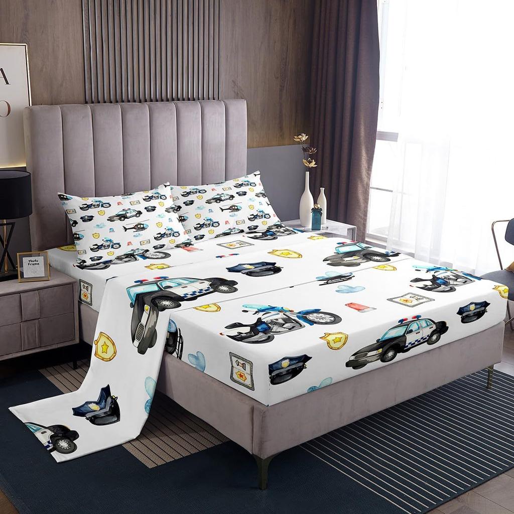 Chapéu de Cama com Padrão de Frutas Abacate Desenho Animado Conjunto de Roupa de Cama de Quatro Peças Decoração de Roupa de Cama para Quarto de Dormitório
