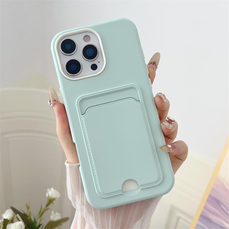 2in1 Card Holder Slot Wallet Po Pocket Case For iPhone 16E 16 15 14 Plus 13 12 11 Pro Max Matte TPU+PC Shockproof Clear Cover