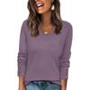 Women's V,neck Slim,fit Button,up Long Sleeve Top