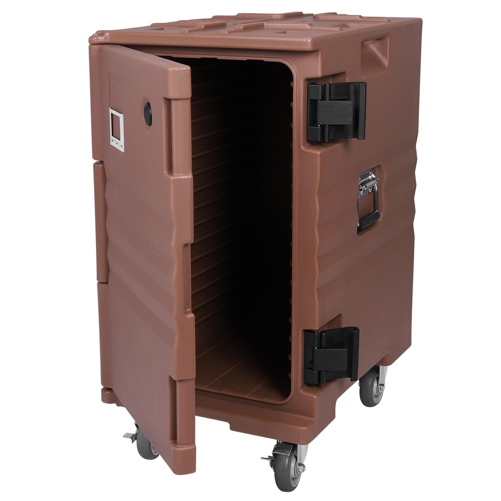 118QT Front Loading Insulated Food Pan Carrier Insulated Ultra Food Tray Carrier with Wheels W/Handles for Restaurant Canteen