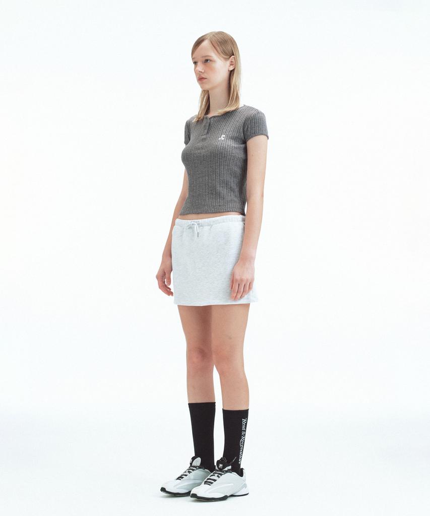 Rest And Recreation Sweat Mini Skort - Light Gray