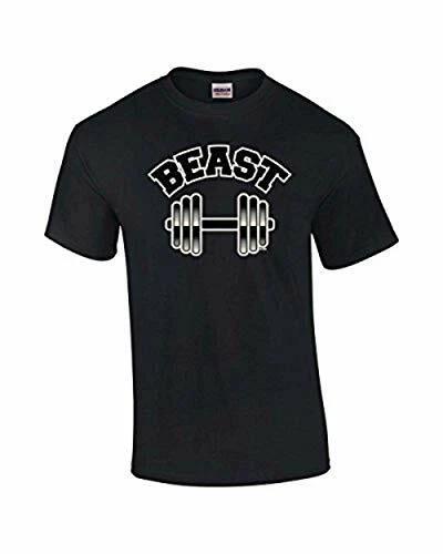 Trenz Shirt Company Workout Tee Shirt Beast with Barbell and Weights Black M