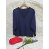 Elegant Plus Size Women S V Neck Long Sleeve Top With Button Decor