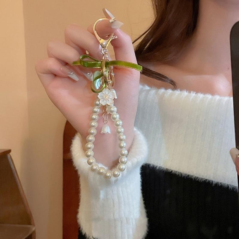 Blumen Schlüsselanhänger Ornament Blüten Anhänger Schlüsselring Maiglöckchen Floral Schlüsselanhänger Dekoration Eleganter Taschenanhänger