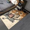 Fierce Tiger Printed Carpet with Clouds, Modern Animal Design Rug Suitable for Use As an Anti-slip for Living Room Bedroom Sofas
