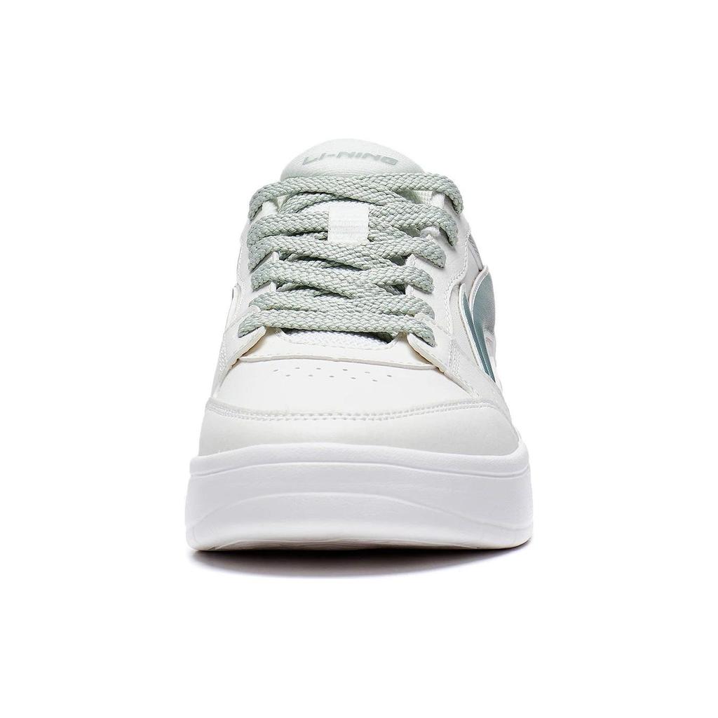 Li Ning Sycee Slip Resistant Cushioning Abrasion Resistant Low top Skateboard Shoes Women's White Green AGCT340-2