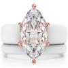 Low allergy white silicone wedding ring set, rose gold CZ diamonds, comfortable and soft rubber strap, suitable for women with s