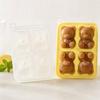 Kevix Bear-Shaped Silicone Ice Mold Tray 4-Cavity Mandarin Orange Golden Yellow