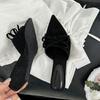 Fashion Female Pointed Toe Ladies Pumps Wedges Shoes Slip On Footwear Shallow Fashion Butterfly-Knot Women Wedges Shoes Slides