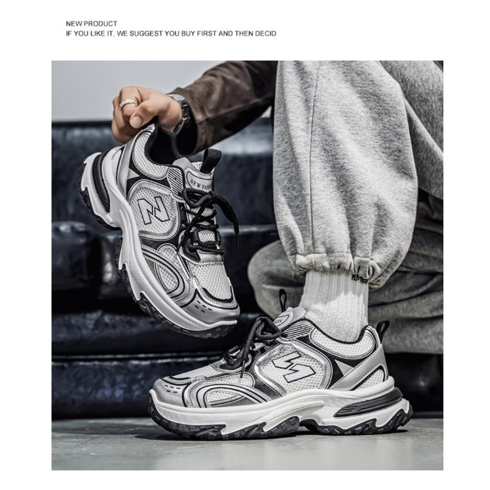 Casual Sports Shoes - Loose Sports Style Lace Up Low Top Shoes, for Outdoor Activities, Hiking, Skateboarding,Plus Size Fashionable Sports Shoes